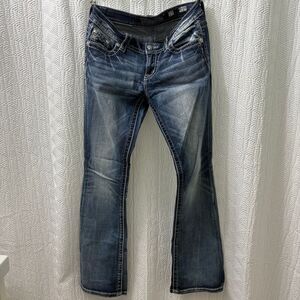 Miss Me Low Rise‎ Signature Bootcut Jeans Y2K Bling Rhinestones